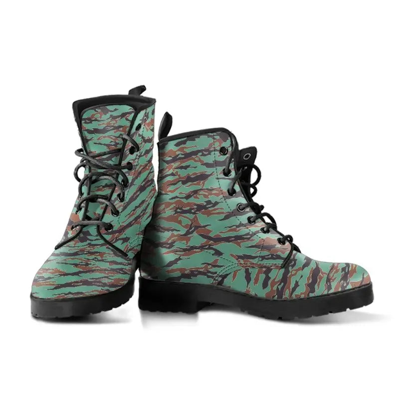 Army Guyana Tiger Stripe Camouflage Seamless Leather Boots RLT8