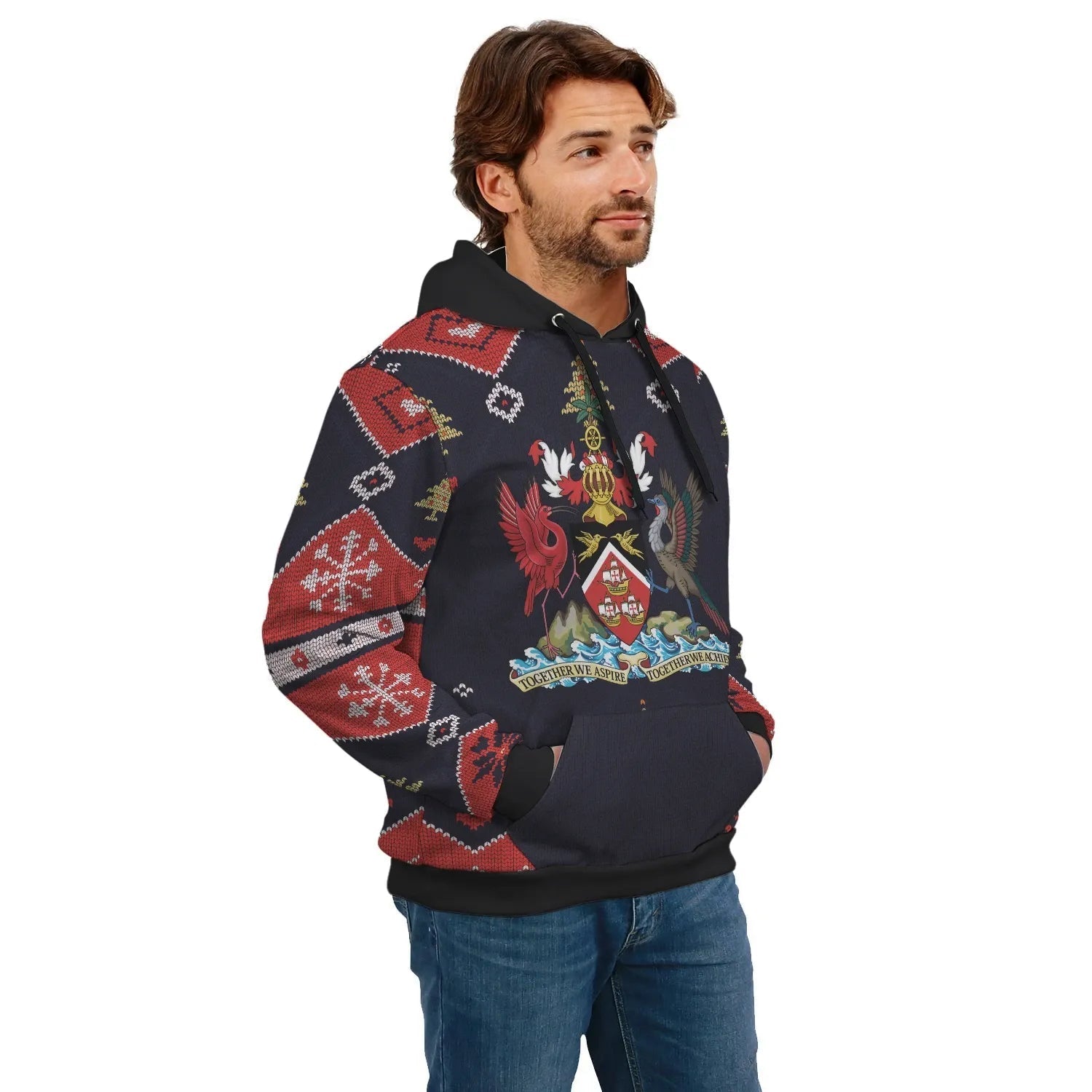 Trinidad and Tobago Christmas Hoodie Santa Claus Ho Ho Ho10 RLT6