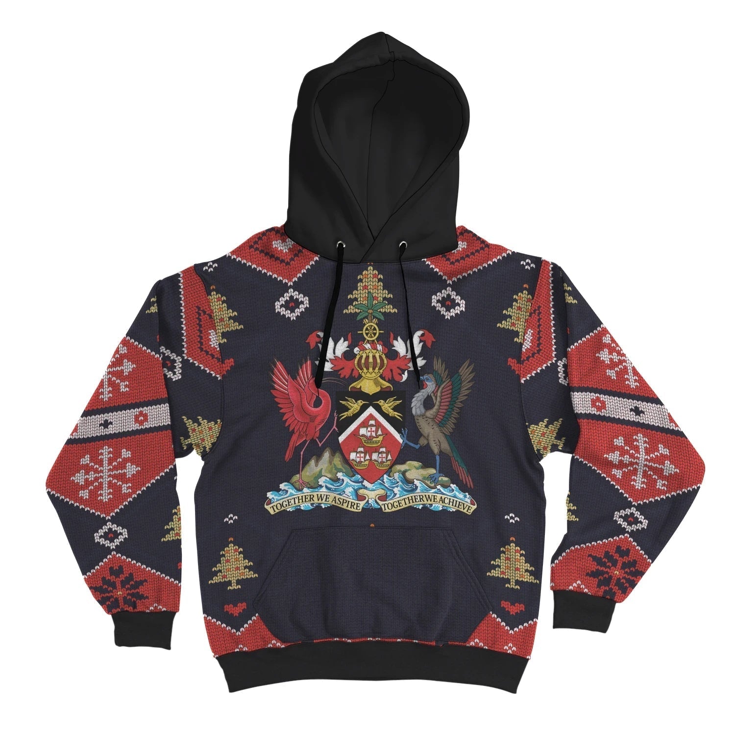 Trinidad and Tobago Christmas Hoodie Santa Claus Ho Ho Ho10 RLT6