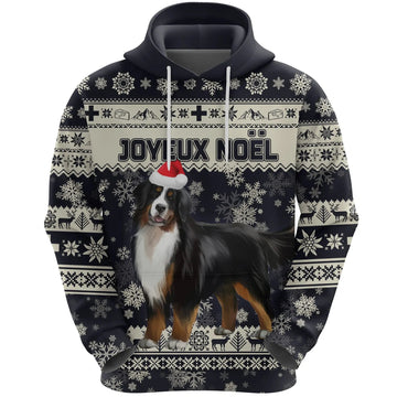 Switzerland Christmas Hoodie Bernese Mountain Dog Unique Navy RLT13