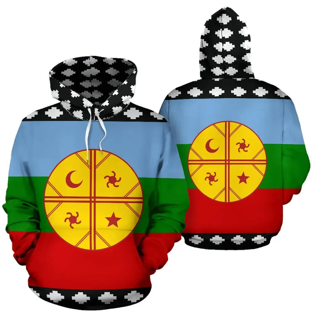Mapuche Hoodie Pullover Full Flag Style
