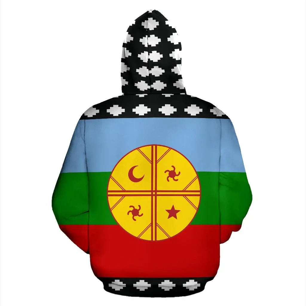 Mapuche Hoodie Pullover Full Flag Style