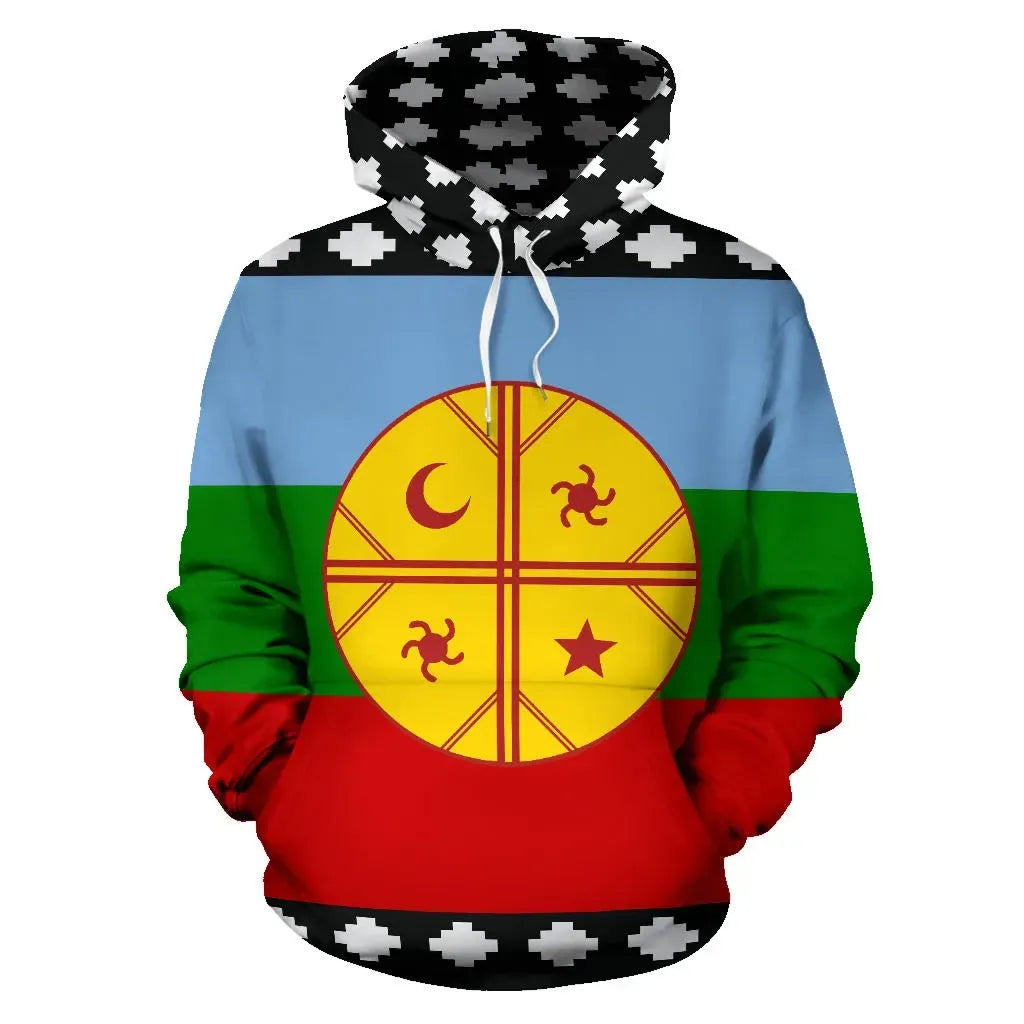 Mapuche Hoodie Pullover Full Flag Style