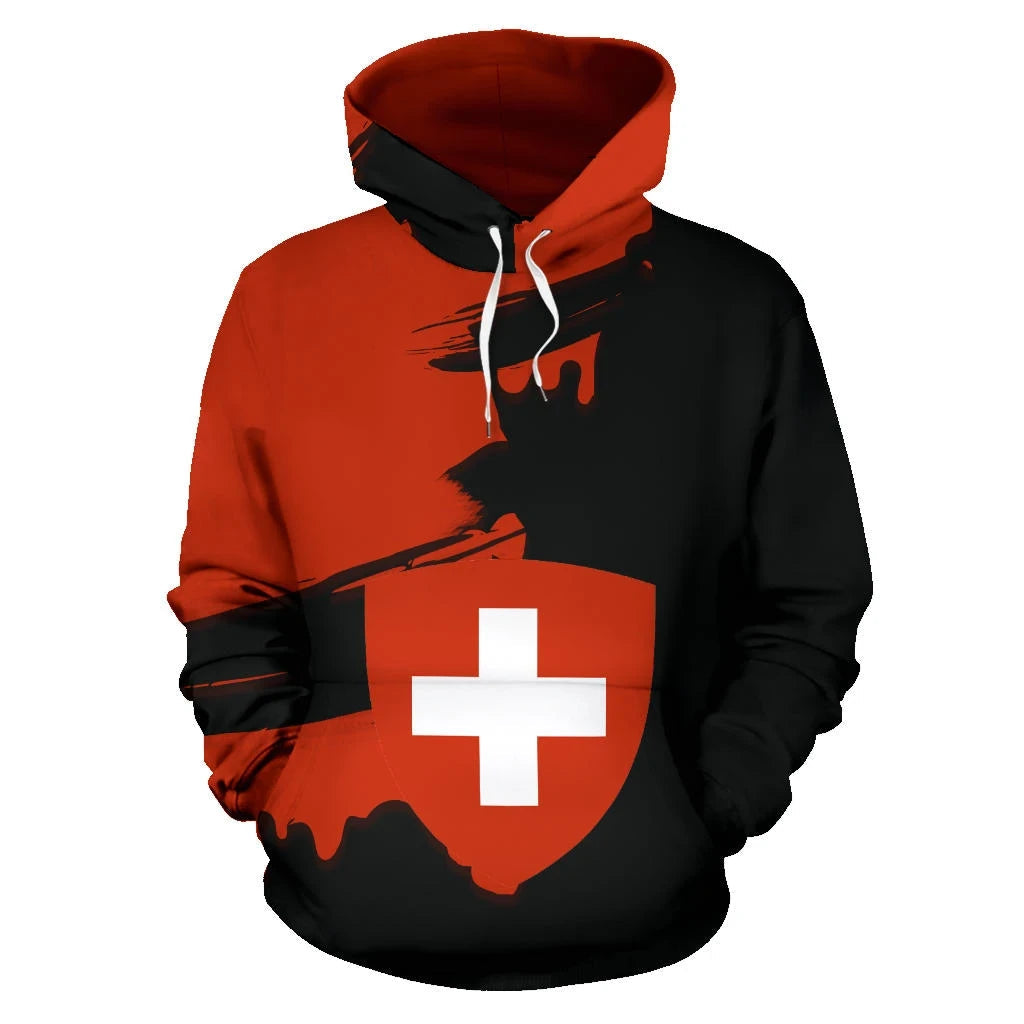 Switzerland Coat Of Arms Unique Hoodie Scratch Style V.2 RLT13