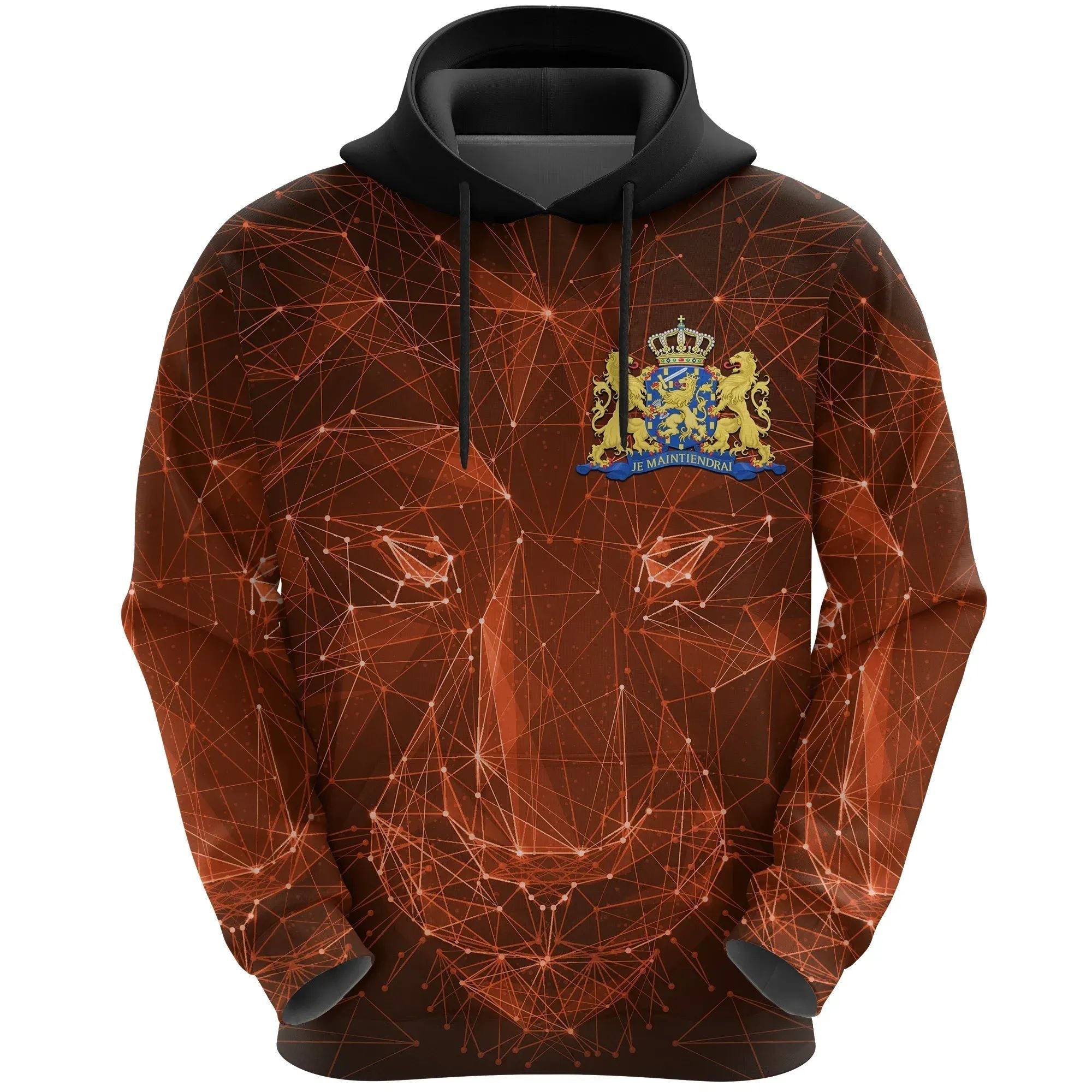 The Netherlands Hoodie Geometric Lion Black RLT7