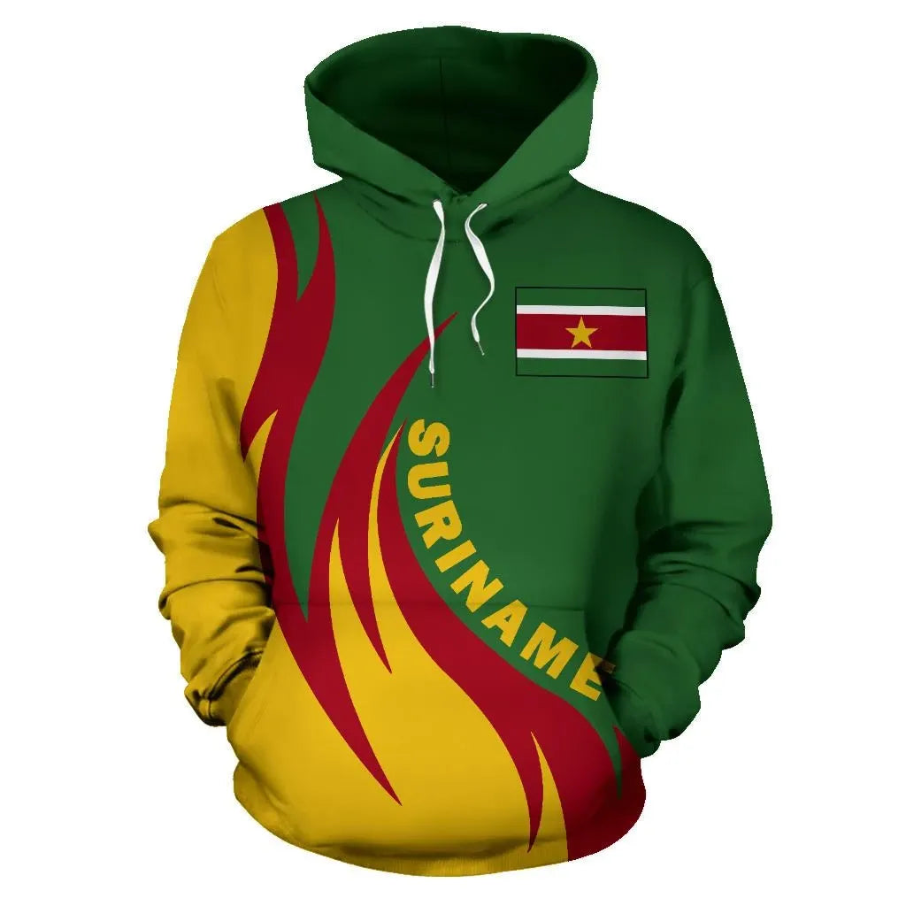 Suriname Hoodie Coat Of Arms Fire Style RLT7