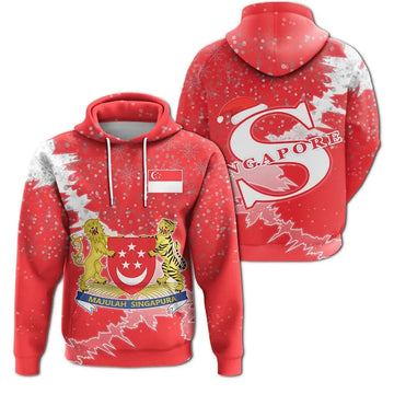 Singapore Christmas Hoodie Coat Of Arms X Style RLT13
