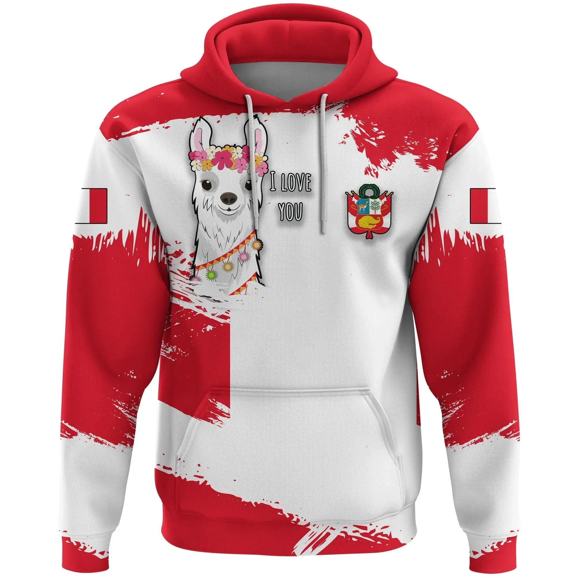 Peru Hoodie Peru Flag Brush RLT7