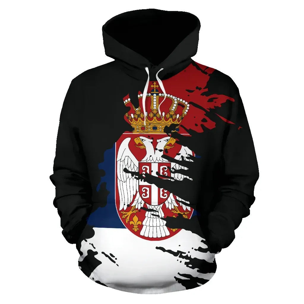 Serbia Hoodie Flag Painting RLT7