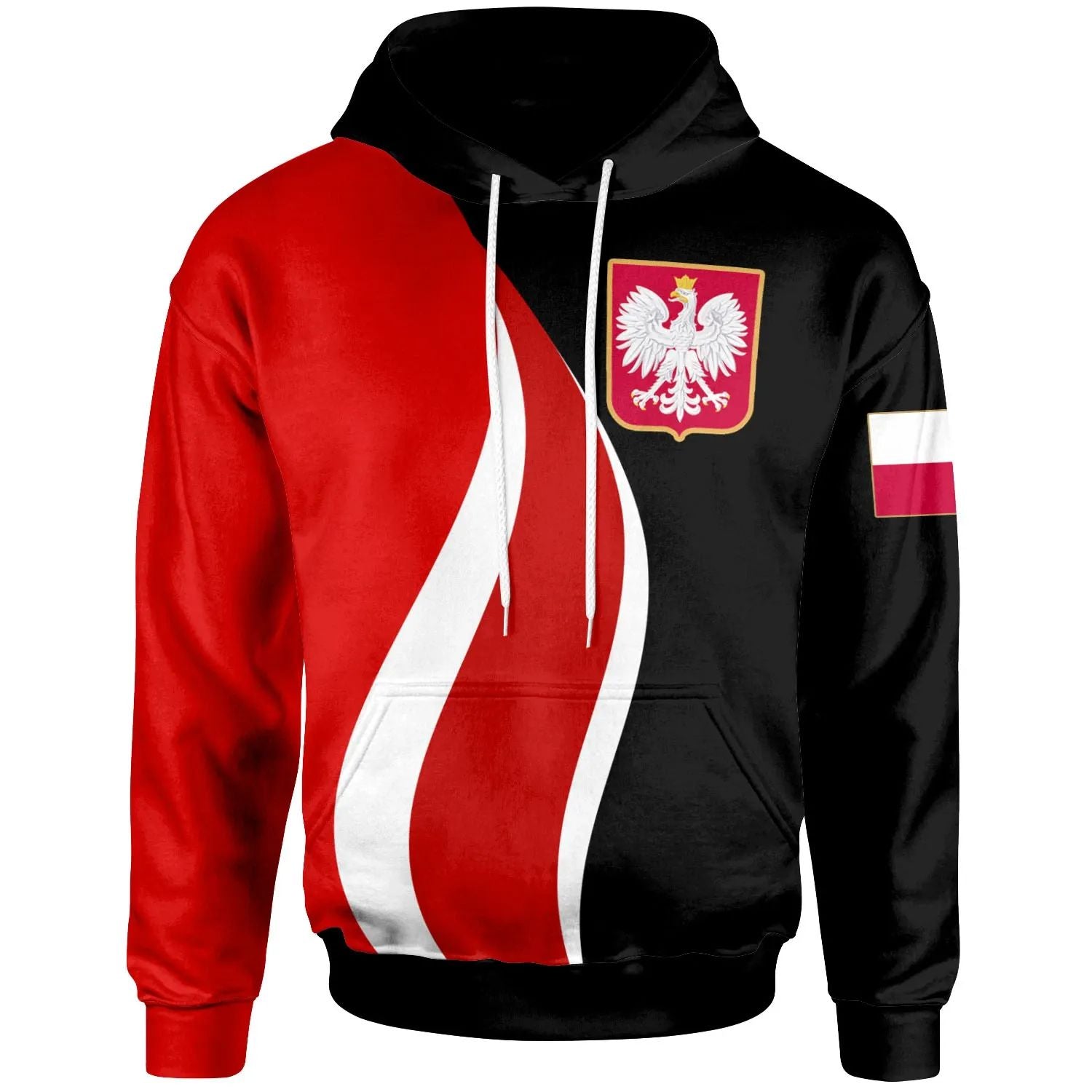 Poland Hoodie Flag and Coat of Arm RLT7