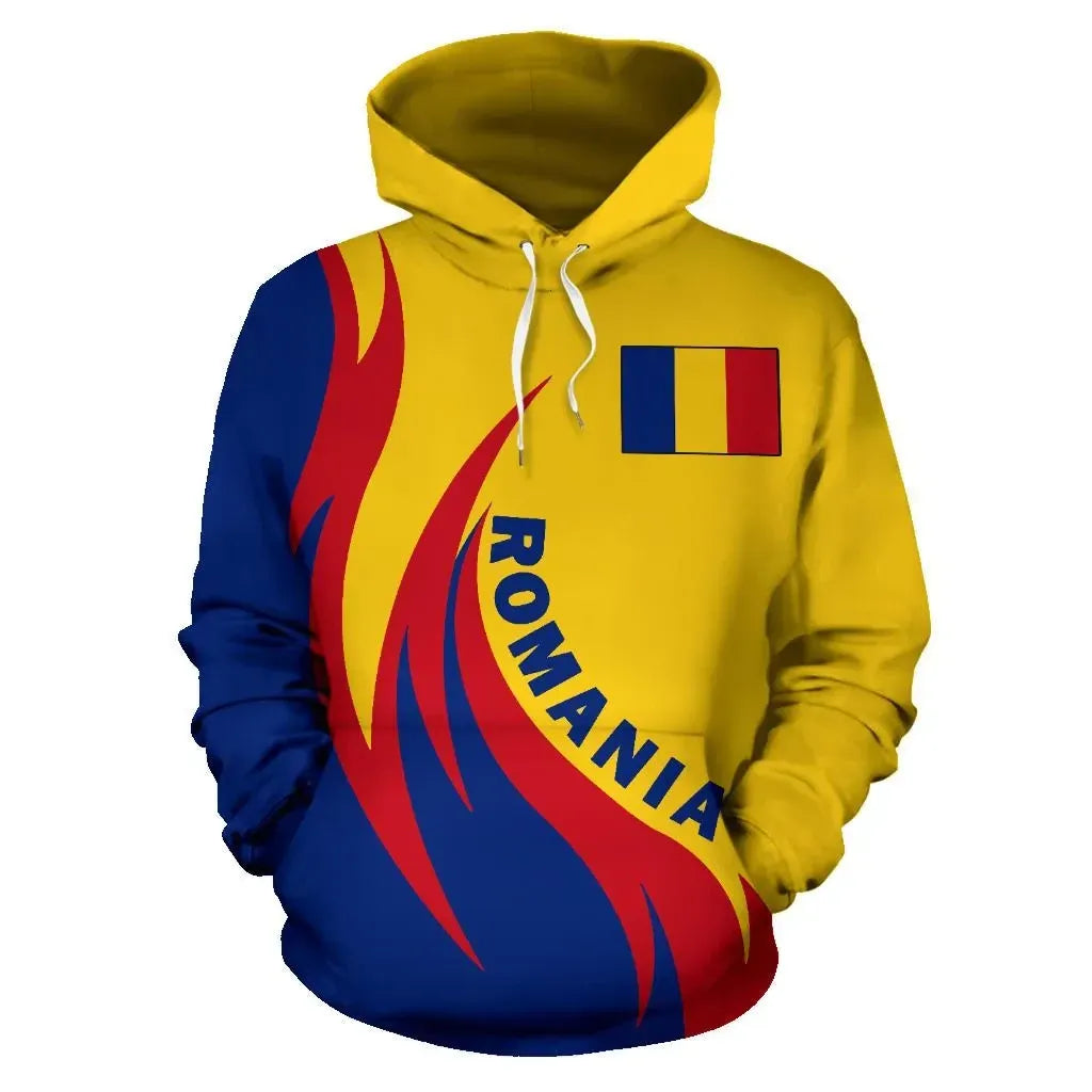 Romania Hoodie Coat Of Arms Fire Style RLT13
