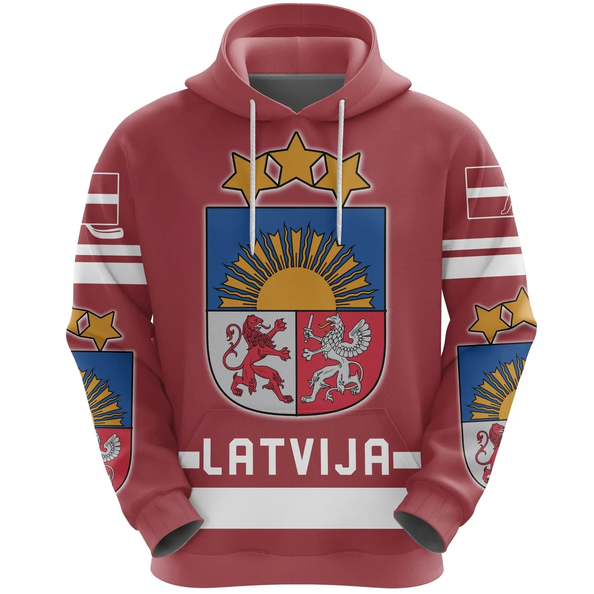 Latvia Hockey Hoodie RLT6