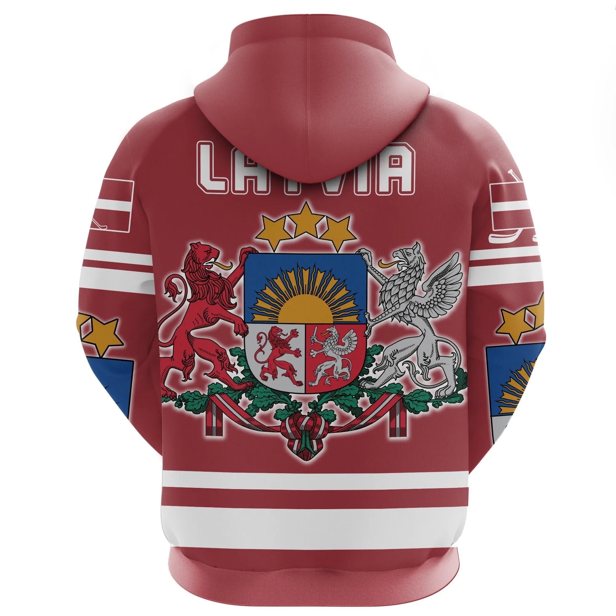 Latvia Hockey Hoodie RLT6