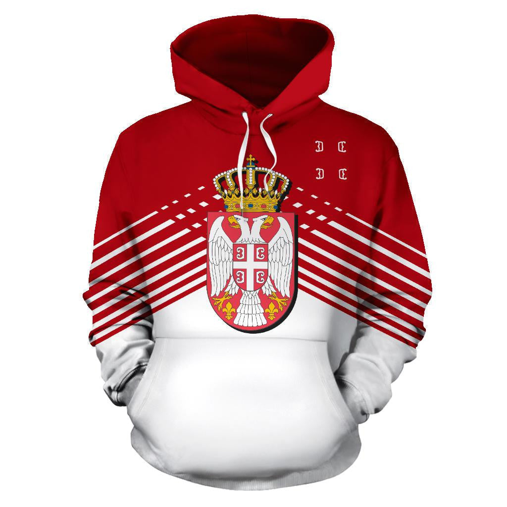 Serbia Sport Flag Hoodie Stripes Style 012 RLT7