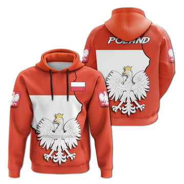 Poland Map Coat Of Arms Flag Hoodie RLT7