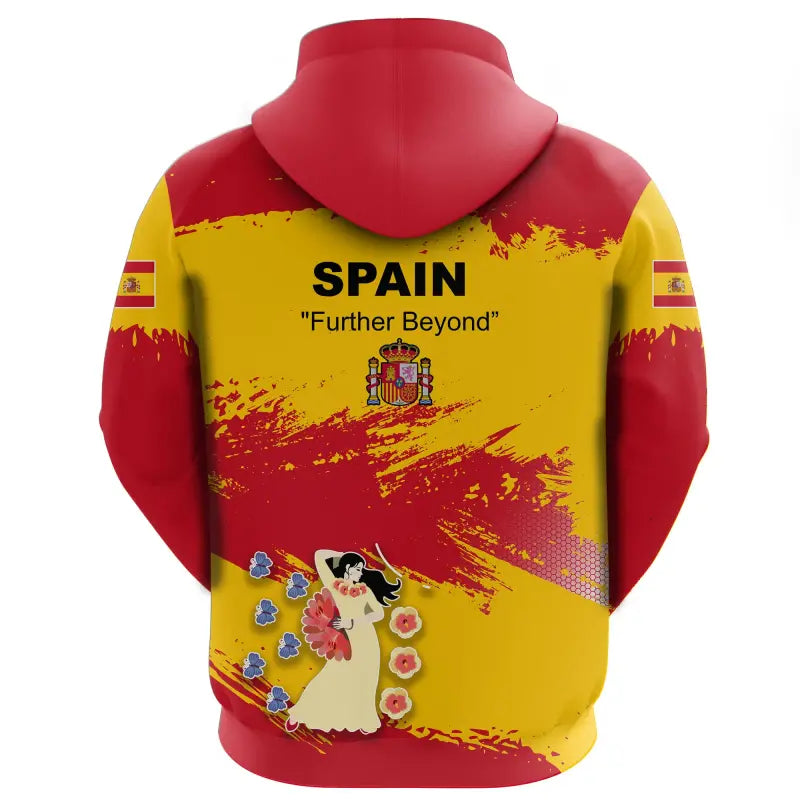 Spain Hoodie Spain Flag Brush RLT12