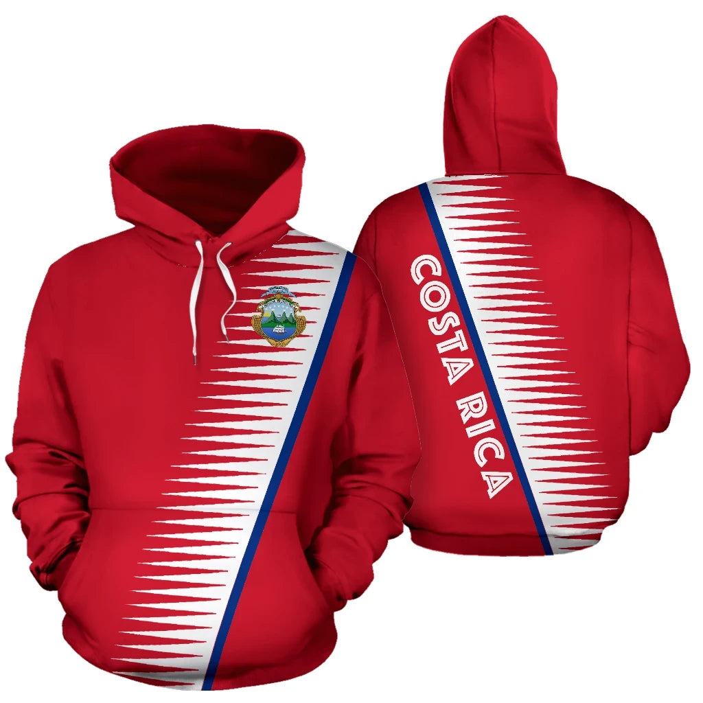Costa Rica Hoodie Football Style Version 2 RLT13