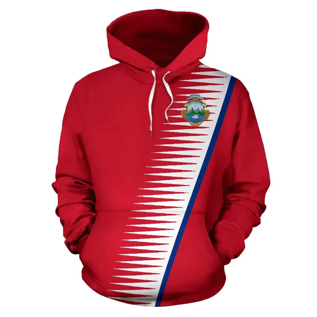 Costa Rica Hoodie Football Style Version 2 RLT13