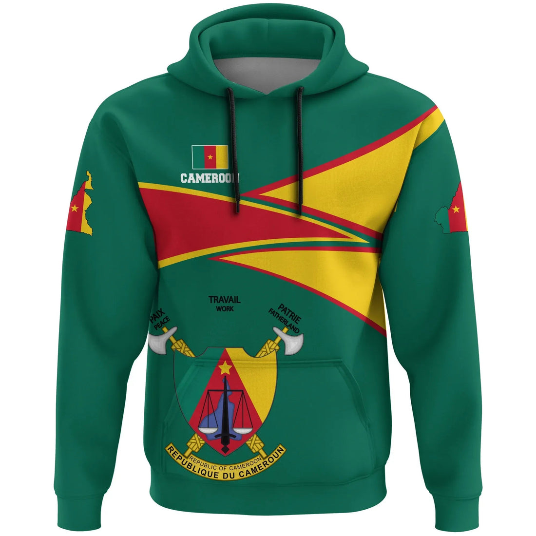 Cameroon Hoodie Cameroon Strong Flag RLT7