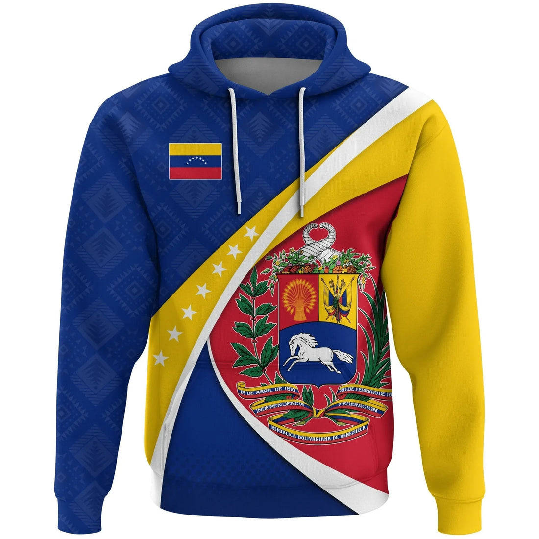 Venezuela Hoodie, Venezuela Coat Of Arms Pattern RLT7