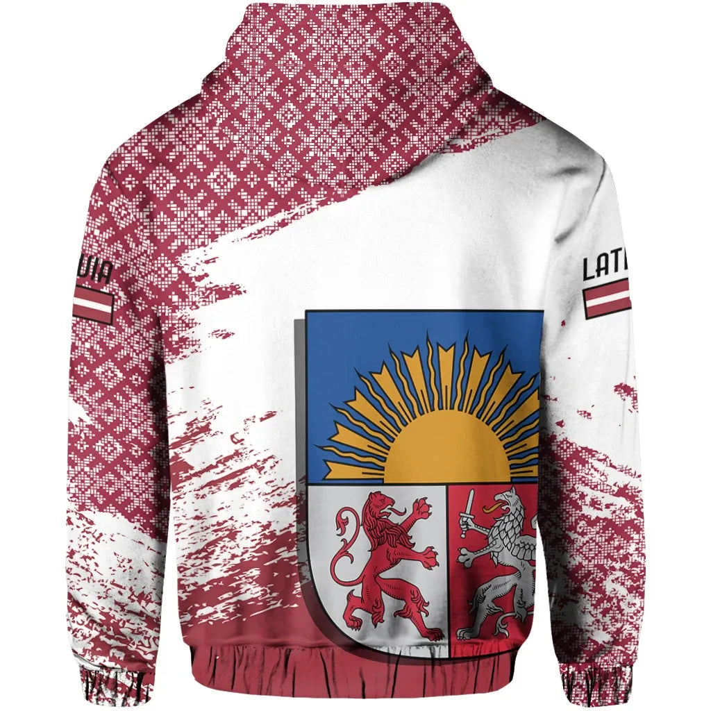 Victory Latvia Allover Print Zip Hoodie RLT6