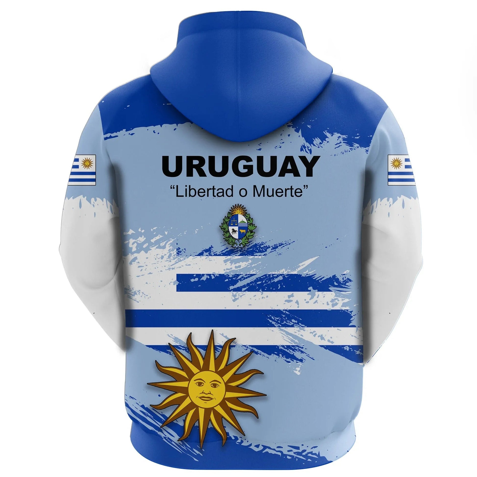 Uruguay Zip Hoodie Uruguay Flag Brush RLT6