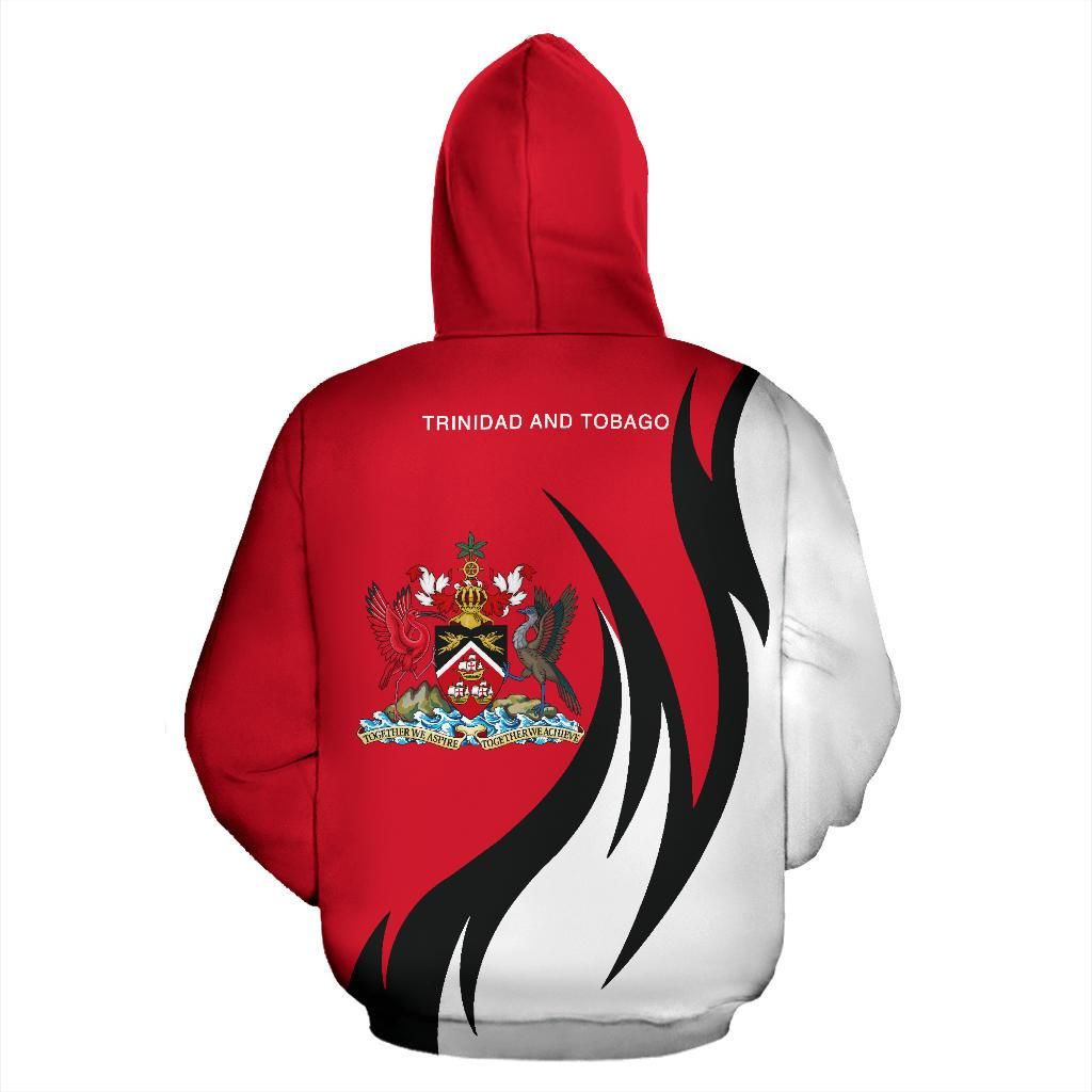 Trinidad and Tobago Hoodie (Zip) Coat Of Arms Fire Style1 RLT6
