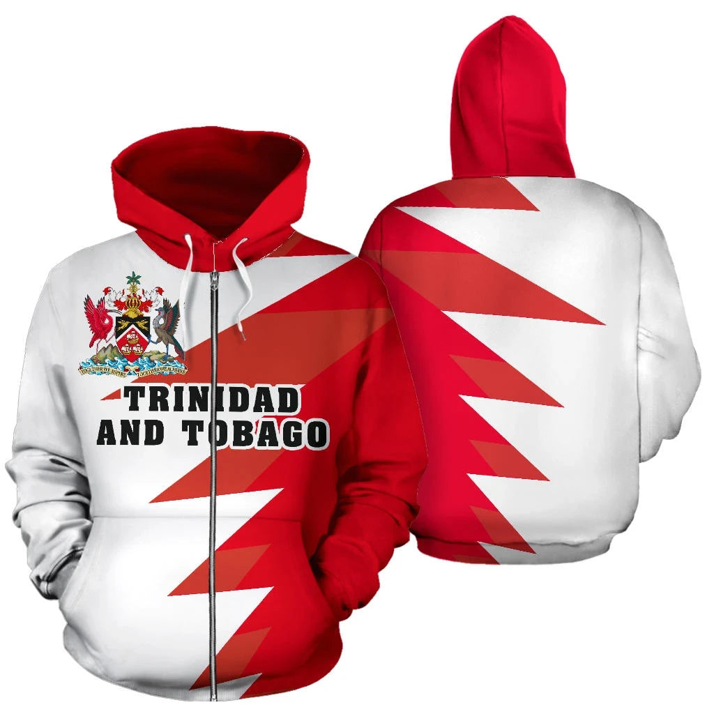 Trinidad and Tobago Zip Up Hoodie Tooth Style RLT6