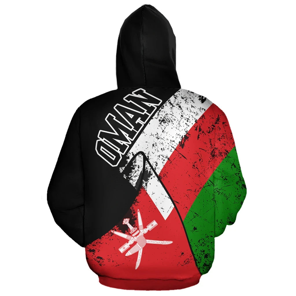 Oman Hoodie Zipper Special Grunge Flag RLT13