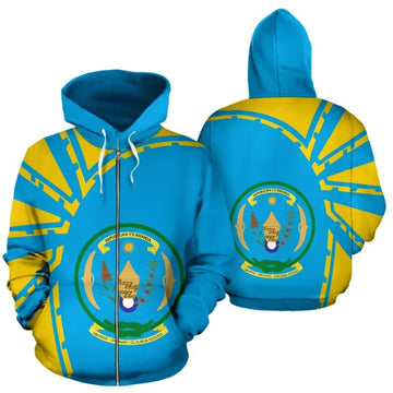 Rwanda Zip Hoodie Premium Style RLT12