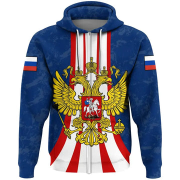 Russia Zip Hoodie Victory Day RLT12