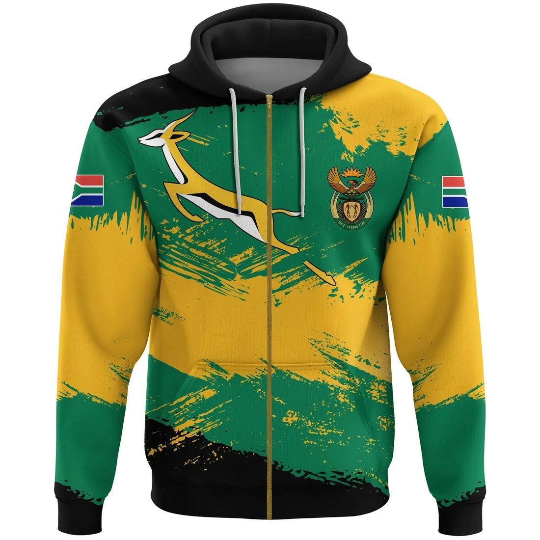 South Africa Zip Hoodie South Africa Flag Brush RLT8