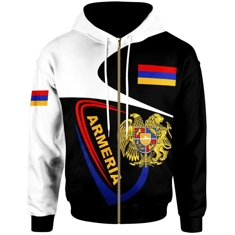 Armenia Zip Up Hoodie Modern Style RLT8