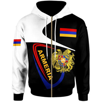 Armenia Zip Up Hoodie Modern Style RLT8