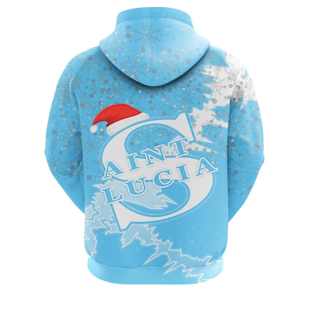 Saint Lucia Christmas Zip Up Hoodie Coat Of Arms X Style8 RLT6