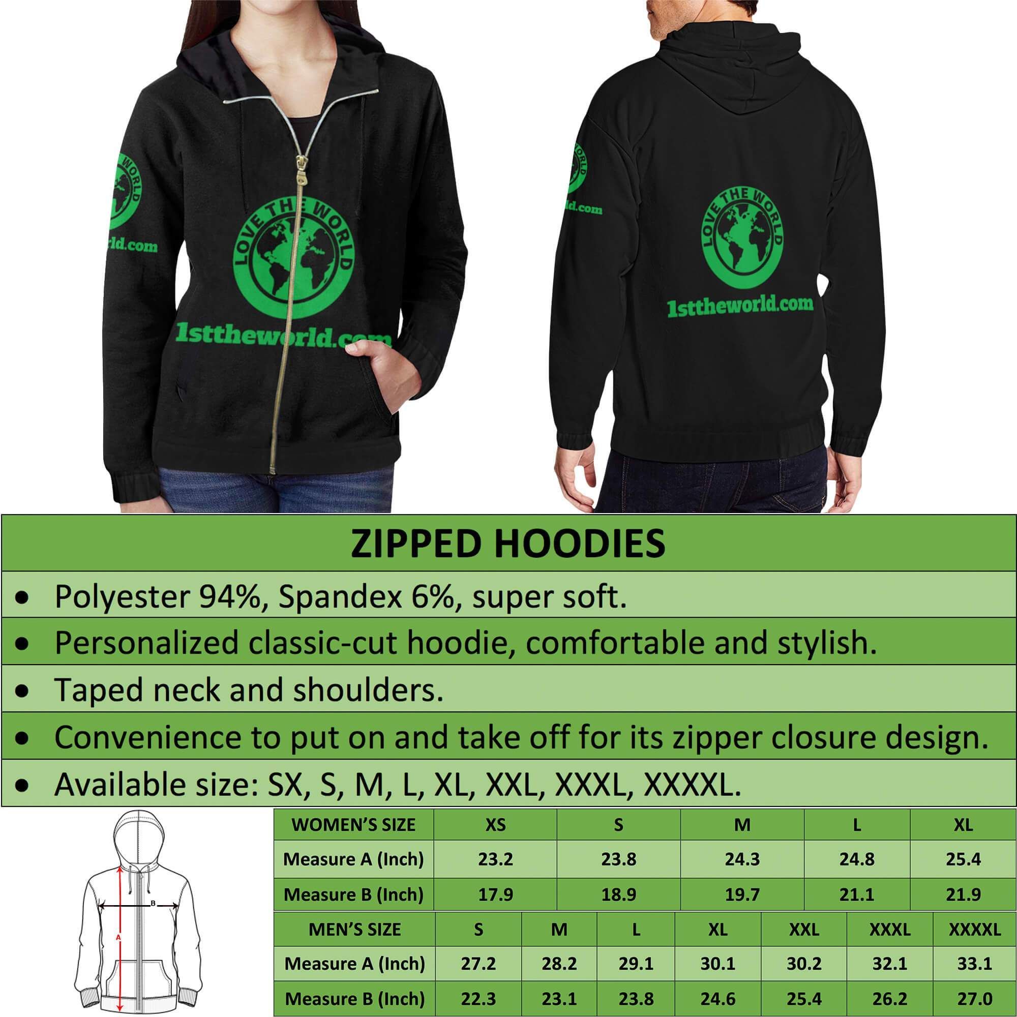 (Lietuva) Lithuania Zipper Hoodie Lithuanian Iron Wolf RLT6