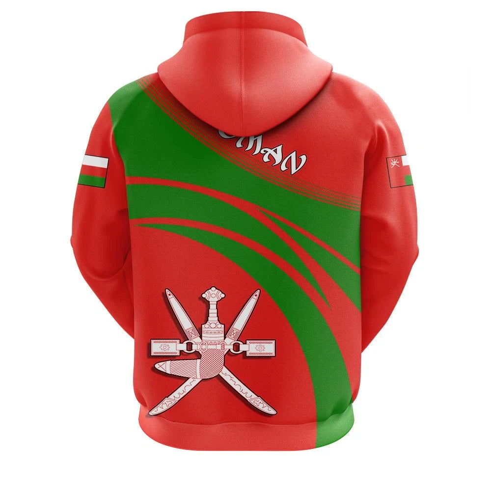 Oman Zip Hoodie Coat Of Arms Cricket Style RLT13