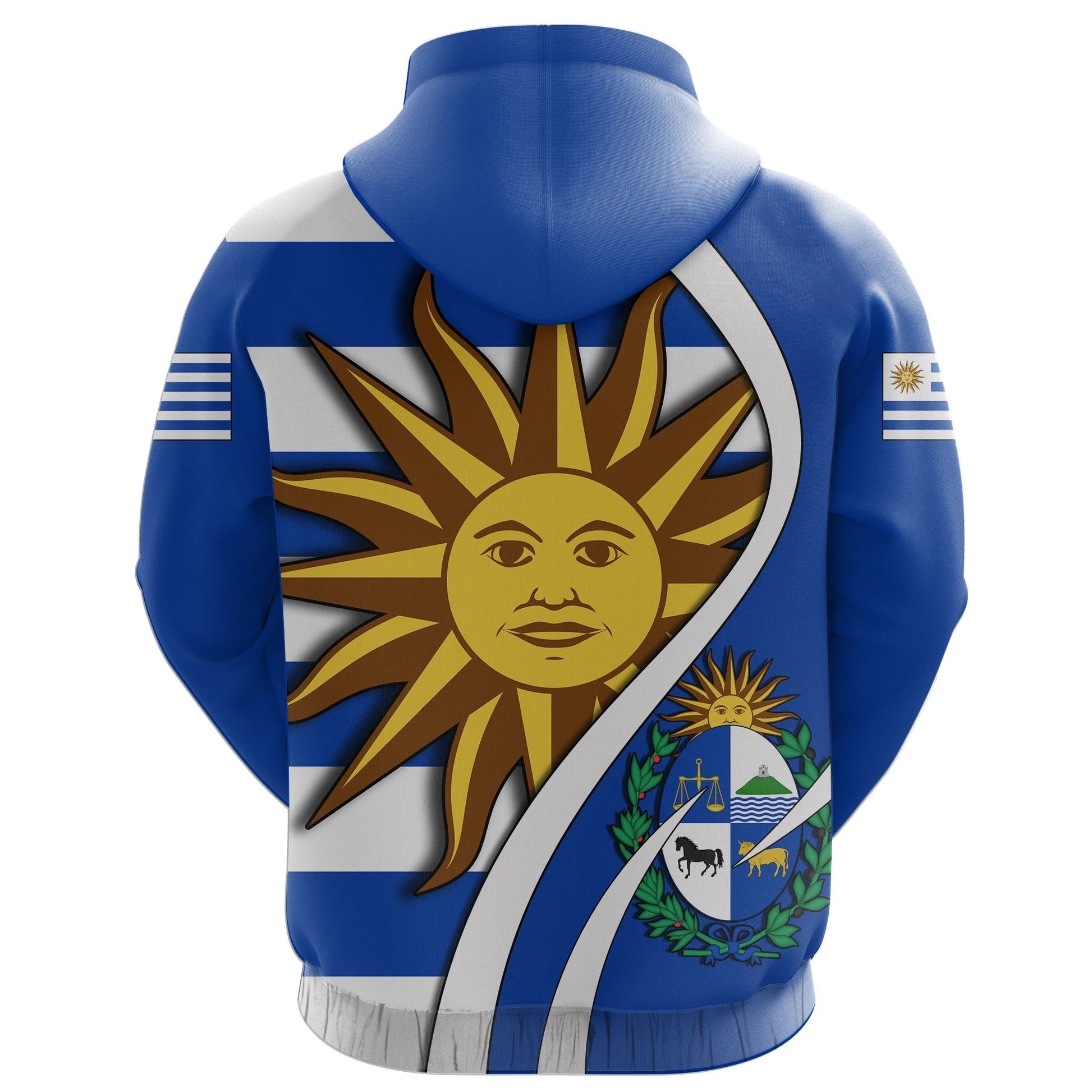 Uruguay All Over Zip Hoodie Flag Coat Of Arms RLT6