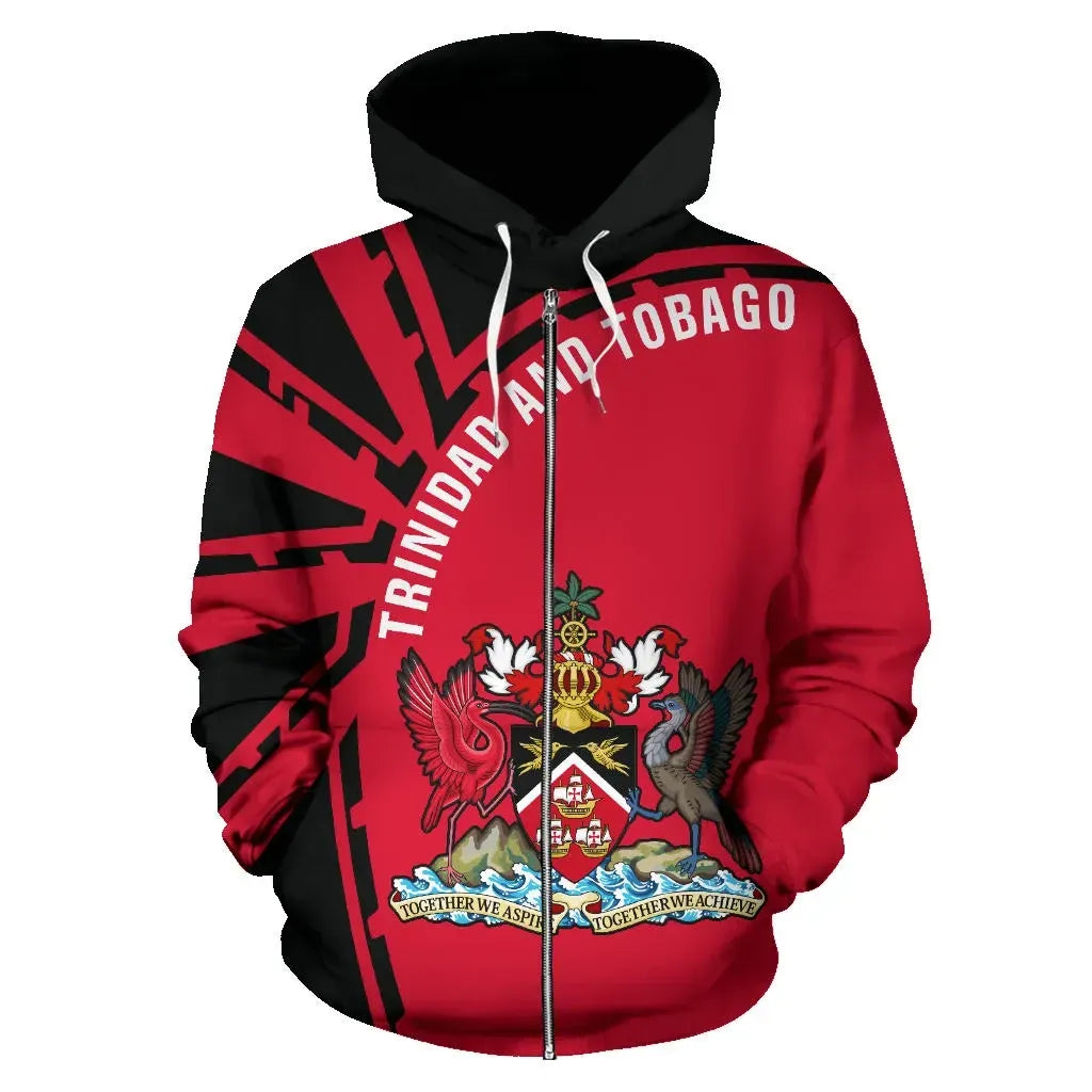Trinidad and Tobago Zip Up Hoodie Tornado 2 Style RLT6