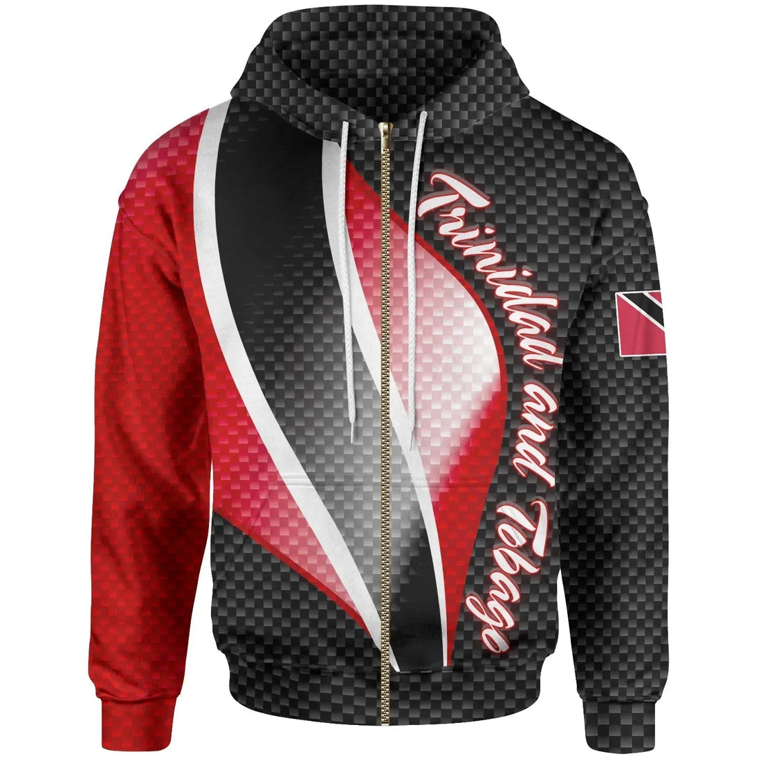 Trinidad and Tobago Zip Up Hoodie Trinidad and Tobago Flag RLT6