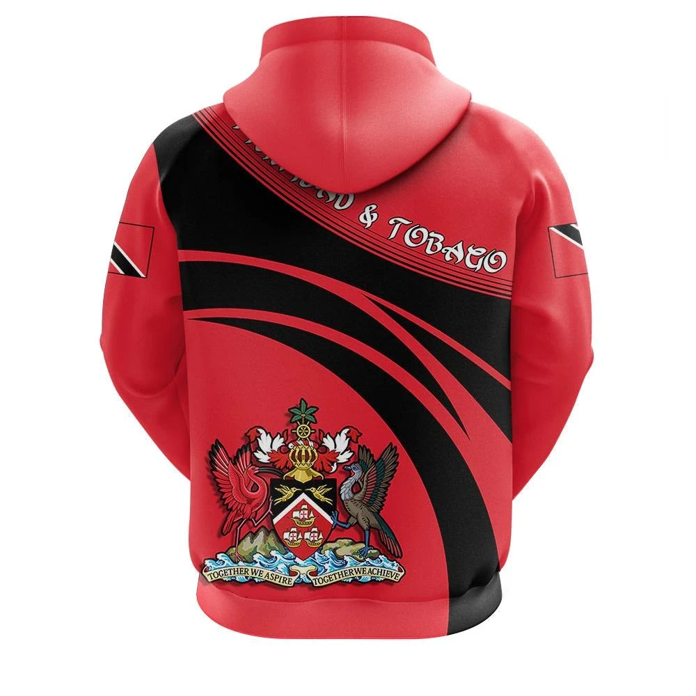 Trinidad and Tobago Zip Hoodie Coat Of Arms Cricket Style RLT6
