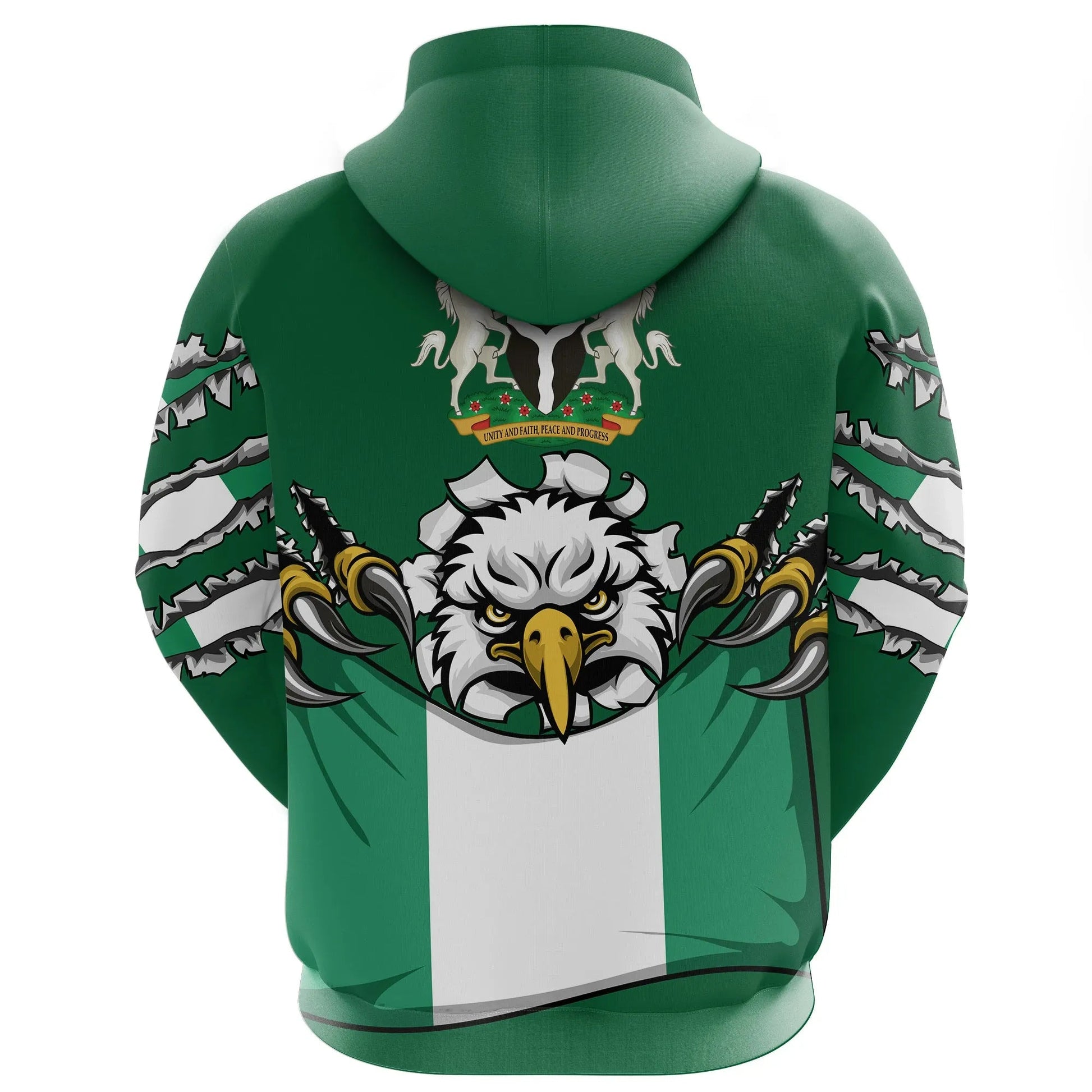 Nigeria Zipper Hoodie National Eagle RLT8