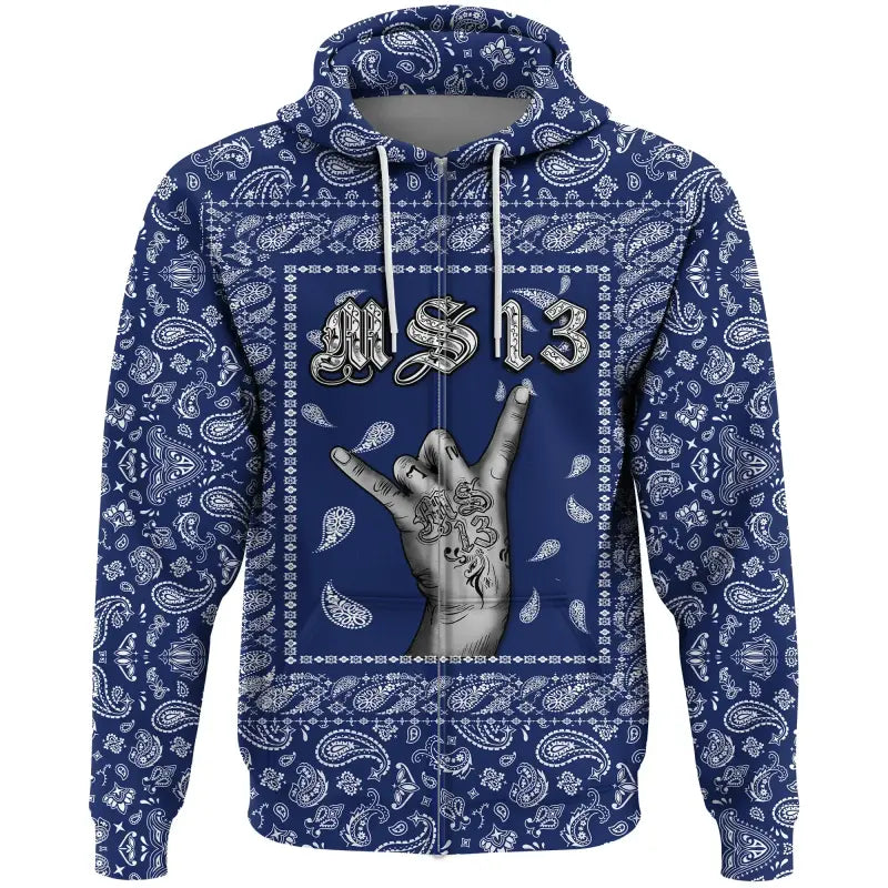 Zip Hoodie Blue Bandana RLT8