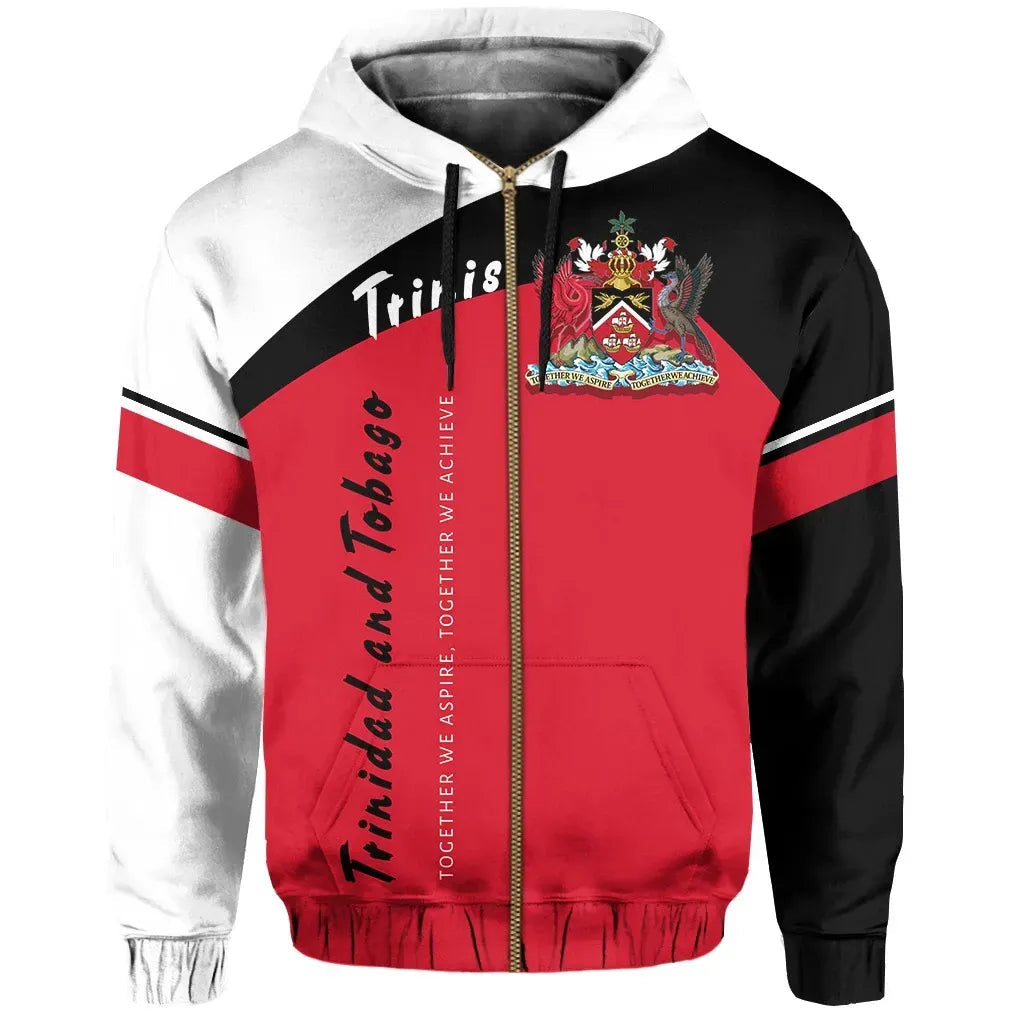 Trinidad and Tobago Zipper Hoodie Vera Style RLT6