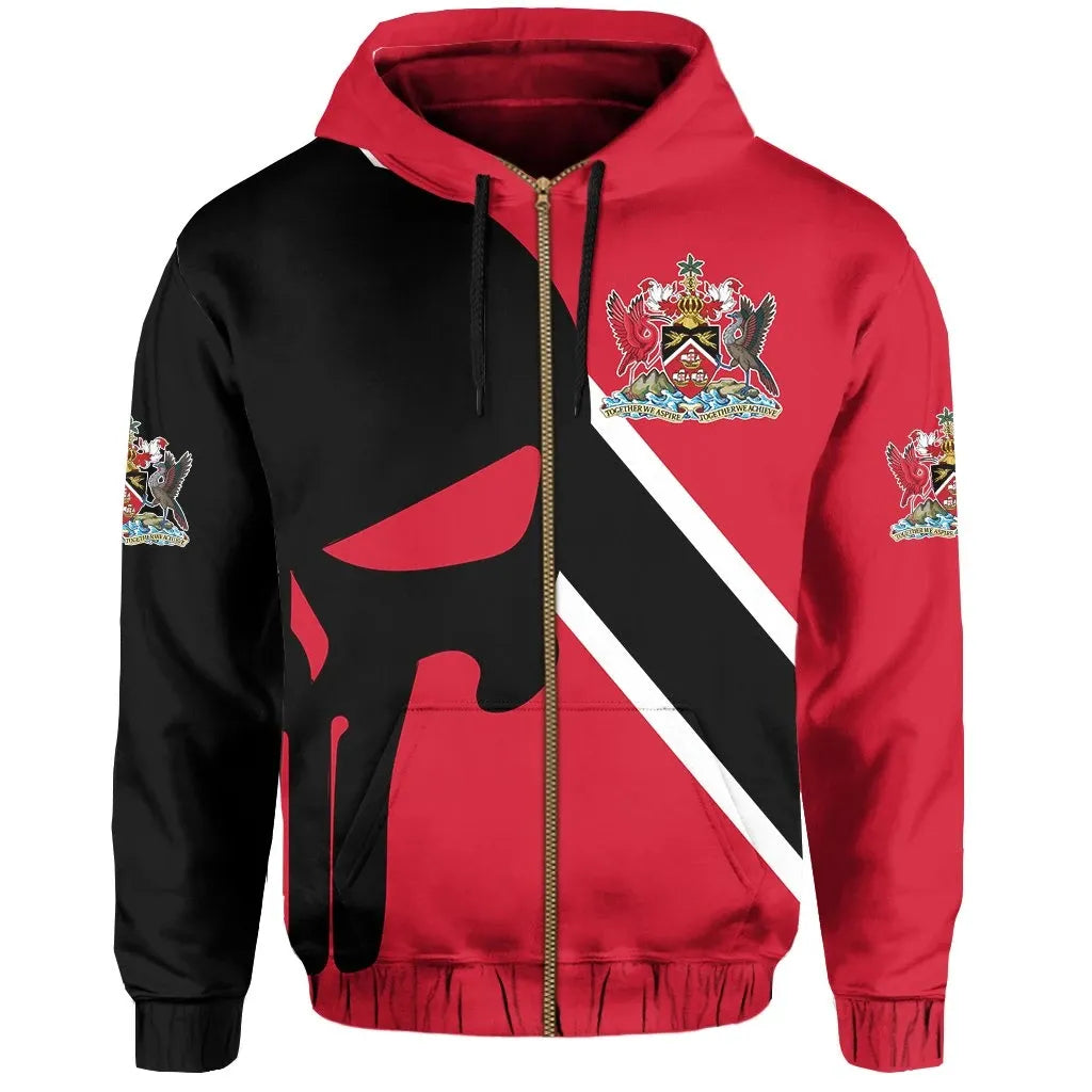 Trinidad and Tobago Zipper Hoodie Skullcap Style RLT6