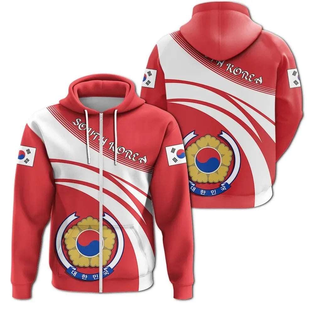 South Korea Zip Hoodie Coat Of Arms Cricket Style RLT8