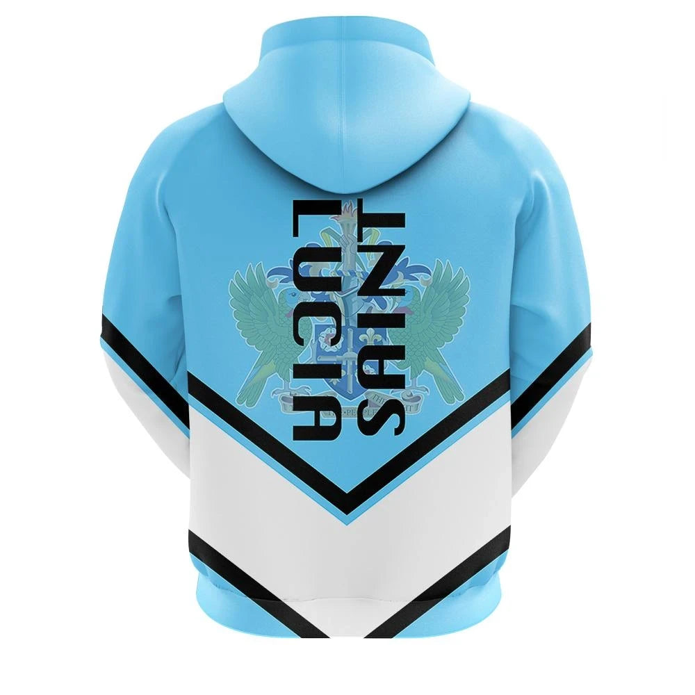 Saint Lucia Zip Hoodie Coat Of Arms Lucian Style RLT6