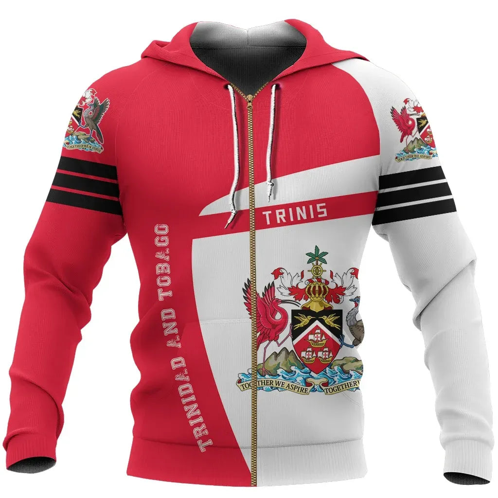 Trinidad and Tobago Sport Zip Up Hoodie Premium Style RLT6