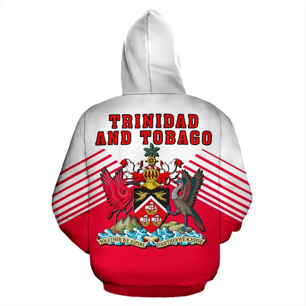 Trinidad and Tobago Zip Up Hoodie Stripes Style RLT6