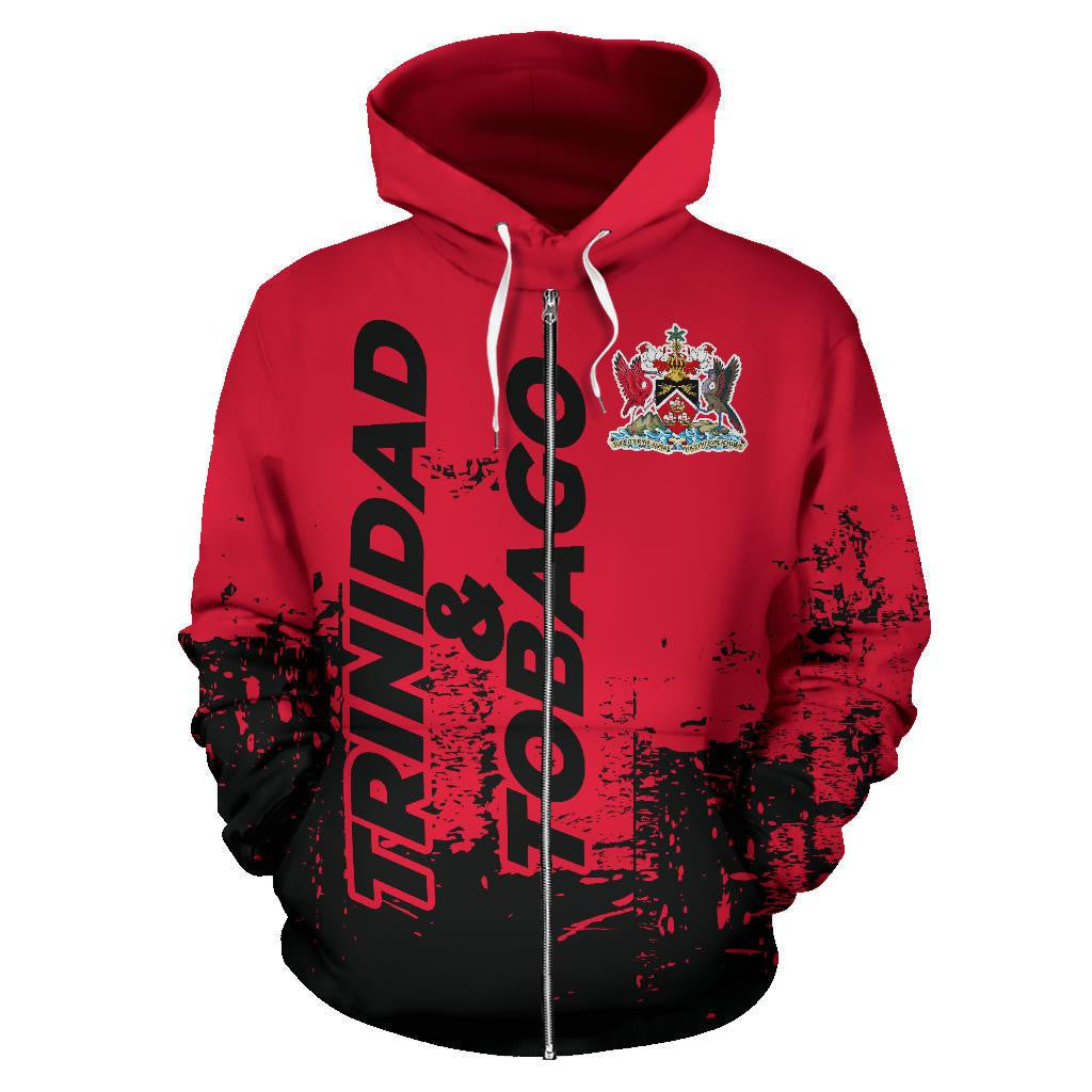 Trinidad and Tobago All Over Zip Up Hoodie Smudge Style RLT6